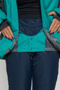 Купить Горнолыжная куртка женская big size зеленого цвета 552012Z, фото 11