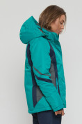 Купить Горнолыжная куртка женская big size зеленого цвета 552012Z, фото 3