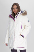 Купить Парка женская с мехом зимняя большого размера белого цвета 552021Bl, фото 13