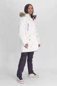 Купить Парка женская с мехом зимняя большого размера белого цвета 552021Bl, фото 7