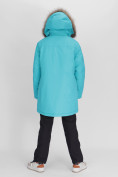Купить Парка женская с мехом зимняя большого размера бирюзового цвета 552021Br, фото 19