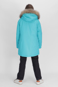Купить Парка женская с мехом зимняя большого размера бирюзового цвета 552021Br, фото 4