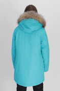 Купить Парка женская с мехом зимняя большого размера бирюзового цвета 552021Br, фото 7