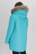 Купить Парка женская с мехом зимняя большого размера бирюзового цвета 552021Br, фото 8
