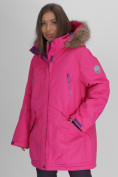 Купить Парка женская с мехом зимняя большого размера розового цвета 552021R, фото 11