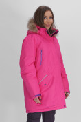 Купить Парка женская с мехом зимняя большого размера розового цвета 552021R, фото 12