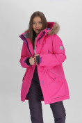 Купить Парка женская с мехом зимняя большого размера розового цвета 552021R, фото 14