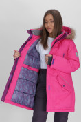 Купить Парка женская с мехом зимняя большого размера розового цвета 552021R, фото 15