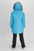 Купить Парка женская с мехом зимняя большого размера синего цвета 552021S, фото 12