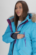 Купить Парка женская с мехом зимняя большого размера синего цвета 552021S, фото 13
