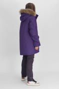 Купить Парка женская с мехом зимняя большого размера темно-фиолетового цвета 552021TF, фото 3