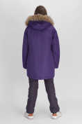 Купить Парка женская с мехом зимняя большого размера темно-фиолетового цвета 552021TF, фото 4