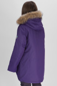 Купить Парка женская с мехом зимняя большого размера темно-фиолетового цвета 552021TF, фото 6