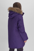 Купить Парка женская с мехом зимняя большого размера темно-фиолетового цвета 552021TF, фото 7