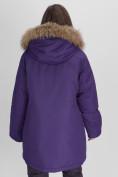 Купить Парка женская с мехом зимняя большого размера темно-фиолетового цвета 552021TF, фото 8