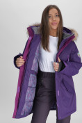 Купить Парка женская с мехом зимняя большого размера темно-фиолетового цвета 552021TF, фото 11