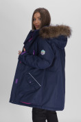 Купить Парка женская с мехом зимняя большого размера темно-синего цвета 552021TS, фото 12
