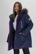 Купить Парка женская с мехом зимняя большого размера темно-синего цвета 552021TS, фото 13