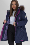 Купить Парка женская с мехом зимняя большого размера темно-синего цвета 552021TS, фото 6
