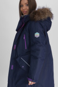 Купить Парка женская с мехом зимняя большого размера темно-синего цвета 552021TS, фото 8