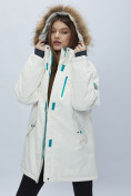 Купить Парка женская с мехом зимняя большого размера белого цвета 552022Bl, фото 12