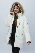 Купить Парка женская с мехом зимняя большого размера белого цвета 552022Bl, фото 14