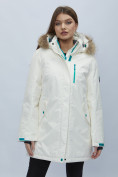 Купить Парка женская с мехом зимняя большого размера белого цвета 552022Bl, фото 5