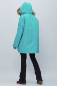 Купить Парка женская с мехом зимняя большого размера бирюзового цвета 552022Br, фото 5