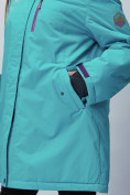 Купить Парка женская с мехом зимняя большого размера бирюзового цвета 552022Br, фото 7