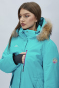 Купить Парка женская с мехом зимняя большого размера бирюзового цвета 552022Br, фото 8