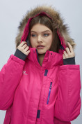 Купить Парка женская с мехом зимняя большого размера розового цвета 552022R, фото 11