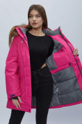 Купить Парка женская с мехом зимняя большого размера розового цвета 552022R, фото 13