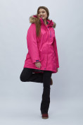 Купить Парка женская с мехом зимняя большого размера розового цвета 552022R, фото 18