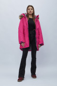 Купить Парка женская с мехом зимняя большого размера розового цвета 552022R, фото 3