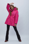 Купить Парка женская с мехом зимняя большого размера розового цвета 552022R, фото 19