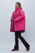 Купить Парка женская с мехом зимняя большого размера розового цвета 552022R, фото 4