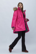 Купить Парка женская с мехом зимняя большого размера розового цвета 552022R, фото 5
