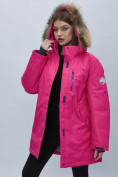 Купить Парка женская с мехом зимняя большого размера розового цвета 552022R, фото 7