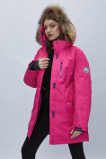 Купить Парка женская с мехом зимняя большого размера розового цвета 552022R, фото 8