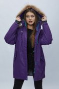 Купить Парка женская с мехом зимняя большого размера темно-фиолетового цвета 552022TF, фото 10