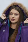 Купить Парка женская с мехом зимняя большого размера темно-фиолетового цвета 552022TF, фото 11
