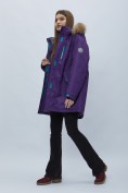 Купить Парка женская с мехом зимняя большого размера темно-фиолетового цвета 552022TF, фото 13