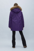 Купить Парка женская с мехом зимняя большого размера темно-фиолетового цвета 552022TF, фото 15