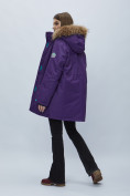 Купить Парка женская с мехом зимняя большого размера темно-фиолетового цвета 552022TF, фото 16