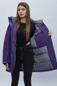 Купить Парка женская с мехом зимняя большого размера темно-фиолетового цвета 552022TF, фото 19