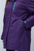 Купить Парка женская с мехом зимняя большого размера темно-фиолетового цвета 552022TF, фото 4