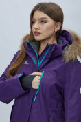 Купить Парка женская с мехом зимняя большого размера темно-фиолетового цвета 552022TF, фото 5