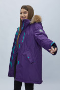 Купить Парка женская с мехом зимняя большого размера темно-фиолетового цвета 552022TF, фото 9