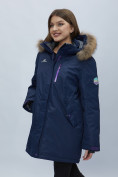 Купить Парка женская с мехом зимняя большого размера темно-синего цвета 552022TS, фото 10