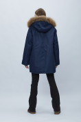 Купить Парка женская с мехом зимняя большого размера темно-синего цвета 552022TS, фото 5